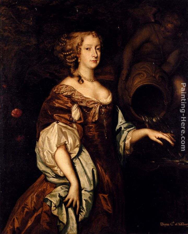 Portrait Of Diana, Countess Of Ailesbury painting - Sir Peter Lely Portrait Of Diana, Countess Of Ailesbury art painting